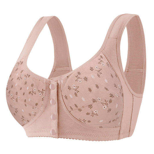 Womens Front Closure Bra Sports Bra No Underwire Floral Bra Strappy Daisy Bras for Women Everyday Bra